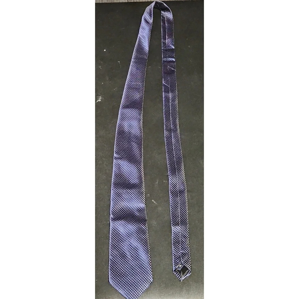Hisdern Mens Silk Extra Long Tie Classic Plaid Checker Blue XL 63 Inch